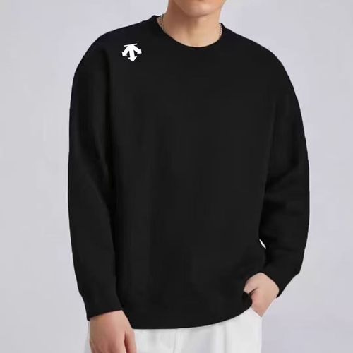 DESCENTE 秋冬モデル 丸首 オールマッチ クラシックプリント ラグジュアリー 長袖 重厚感ウェアー