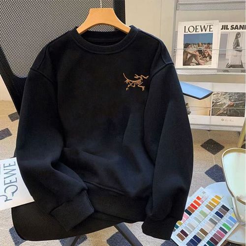 アークテリクス ブラック＆ホワイト フリース裏起毛 クルーネックセーター メンズ レディース カップル