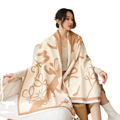 秋冬新作 ウールマフラー 女性用 百搭 ファッション 保温性高め フリンジ付き