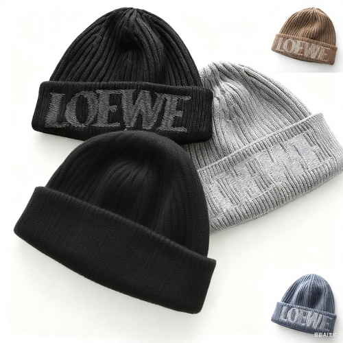 LOEWE ロエベ ニット帽 F540257X23 レディース ロゴ刺繍 ニットキャップ ビーニー ウール リブ 帽子 カラー5色