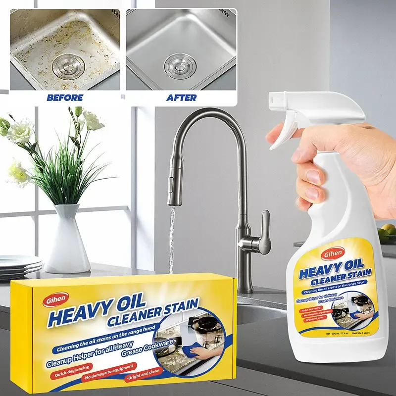 Multi-Purpose Cleaner- Effective Multi-Purpose Cleaner with Spray Nozzle Spray & Towel for Kitchen, Household, Oven, Stove, Range Hood, Sink