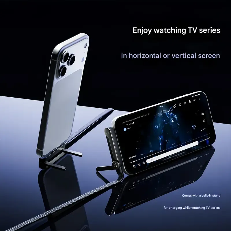 Invisible stand charging cable, 240W super fast charging, two-in-one fast charging cable and phone stand.