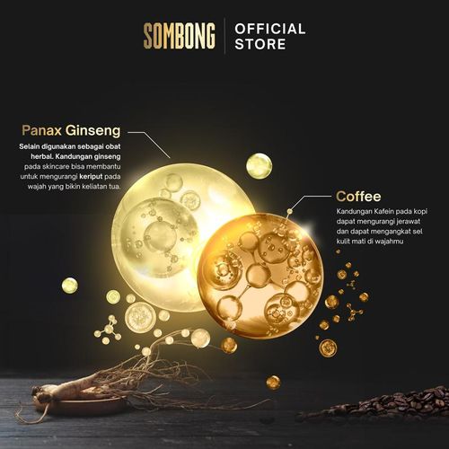 SOMBONG 5-in-1 Face Wash With Coffee & Ginseng 100ml Sabun Muka Pria Membersihkan Mencerahkan Wajah Menthol