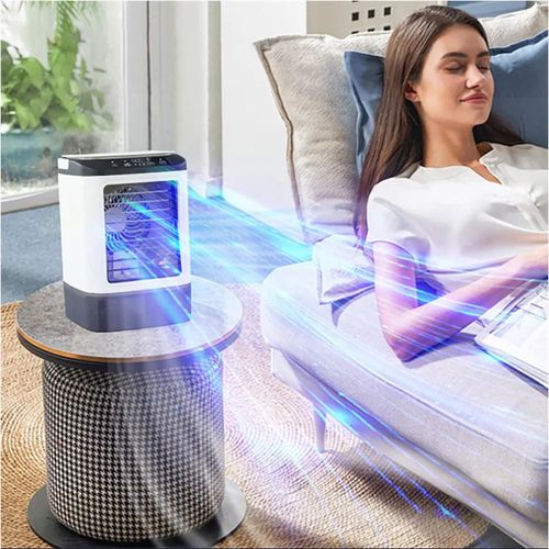 Portable rechargeable air cooler for home office outdoor indoor silent desktop cooling fan mini air conditioner fan