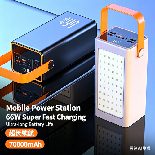 Outdoor Camping Light & Fast-Charging Power Bank: 30,000mAh Ultra-High-Capacity Portable Power Bank