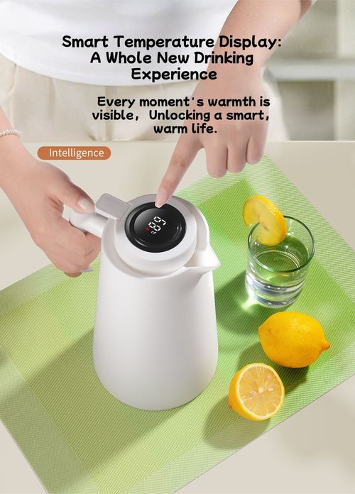 Digital Display Push-Button Thermos Flask Large-Capacity Glass-Lined Insulated Kettle
