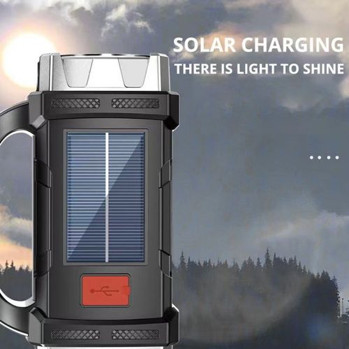 Multi-Function Spotlight Portable Outdoor Lighting Cob Solar LED High-Intensity Flashlight Handheld Lantern