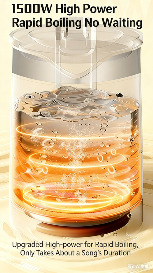 2.2L Insulated Electric Kettle 304 Stainless Steel Boiling Kettle High Borosilicate Glass Water Kettle