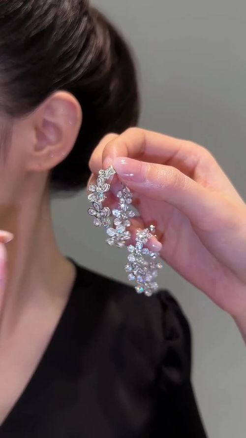 Luxury-inspired full-diamond floral earrings
