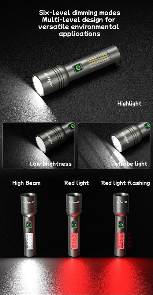 New High-Brightness Quad-Light Source Flashlight Outdoor Multi-Functional Long-Lasting Portable Long-Range Home Lighting