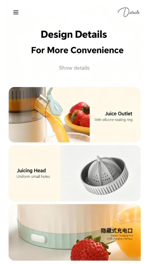 Fully Automatic Juicer Home Use Compact Multi-Function Pulp-Juice Separation Baby Food Wireless Portable Pure Juice