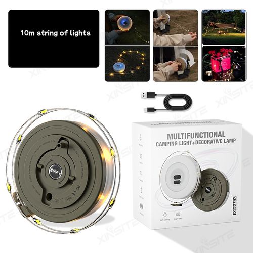 New Camping Tape Measure Light LED Ambient Light Rechargeable Outdoor Tent Light Strip Storage Camp Light