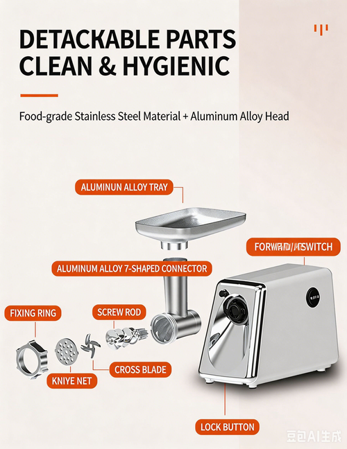 Multifunctional Electric Meat Grinder & Sausage Stuffer for Home Use, Minces Chili, Garlic & Vegetables