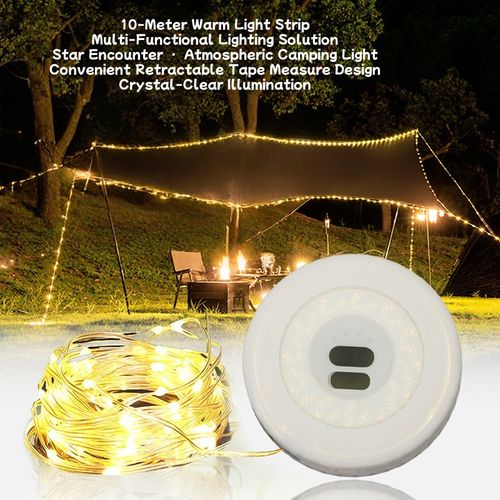 New Camping Tape Measure Light LED Ambient Light Rechargeable Outdoor Tent Light Strip Storage Camp Light