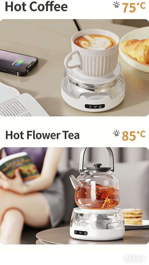 Fourth-Generation Smart Heating Coaster Home Use Constant Temperature Coaster Office Coffee Warmer Ambient Lighting