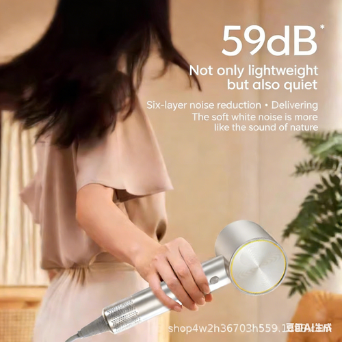 Home Use Hair Dryer with Negative Ions for Hair Care and Noise Reduction, High Airflow