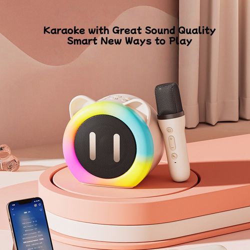 Trendy Kids' Karaoke Microphone Speaker Home Audio Microphone Wireless Bluetooth All-in-One Speaker Family KTV Entertainment Wonder