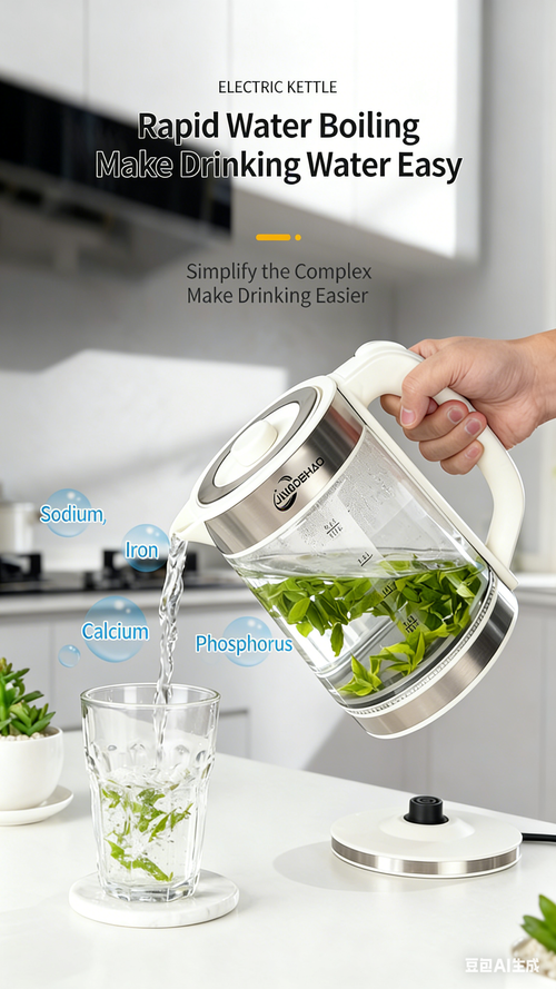 2.2L Insulated Electric Kettle 304 Stainless Steel Boiling Kettle High Borosilicate Glass Water Kettle