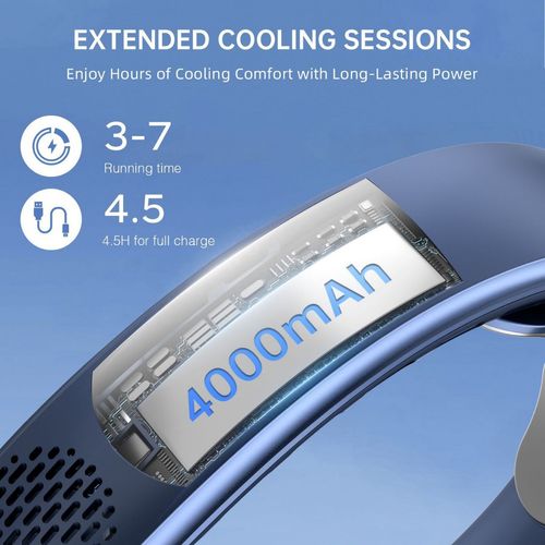 New Neck-Worn Fan: Quiet Operation Air-Cooled Mini USB Neck Fan Rechargeable with Extended Battery Life