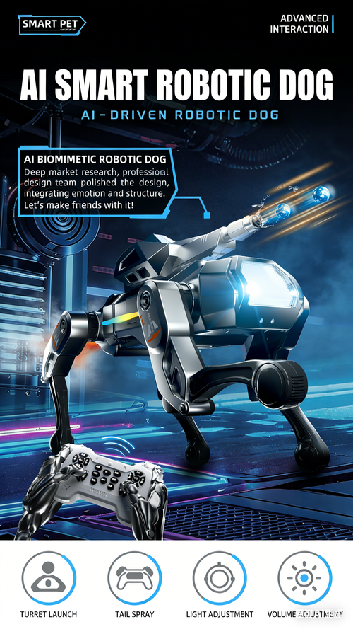 AI Smart Robot Dog Children's Remote-Controlled Electric Talking Electronic Pet with Spray Water Blaster Remote-Controlled Robot AI Toy