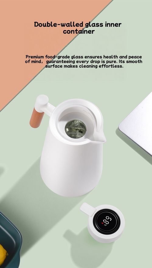 Digital Display Push-Button Thermos Flask Large-Capacity Glass-Lined Insulated Kettle