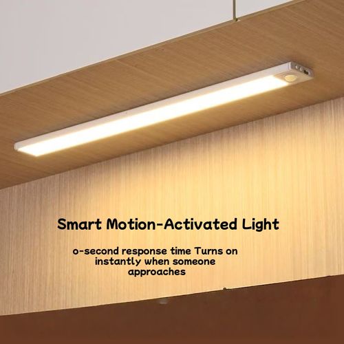 Ultra-Thin Motion-Sensing LED Strip Light with Self-Adhesive Backing and Rechargeable Battery