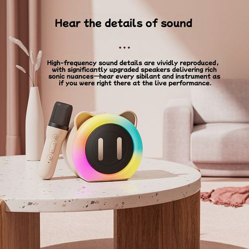 Trendy Kids' Karaoke Microphone Speaker Home Audio Microphone Wireless Bluetooth All-in-One Speaker Family KTV Entertainment Wonder