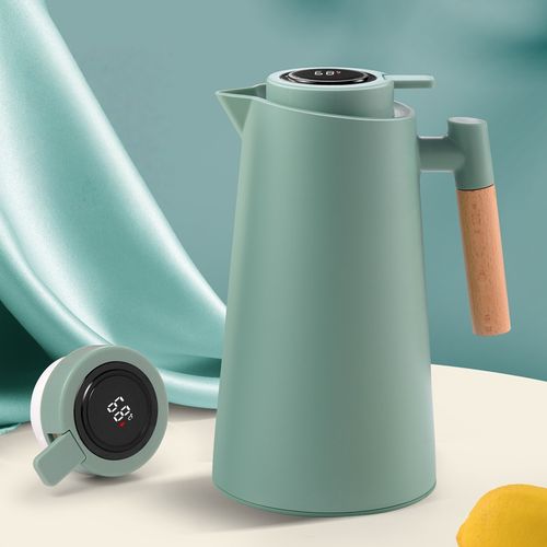 Digital Display Push-Button Thermos Flask Large-Capacity Glass-Lined Insulated Kettle