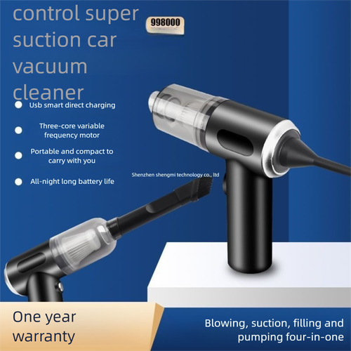 Wireless Car Vacuum Cleaner with Suction and Blowing Functions, Compact USB-Rechargeable Model