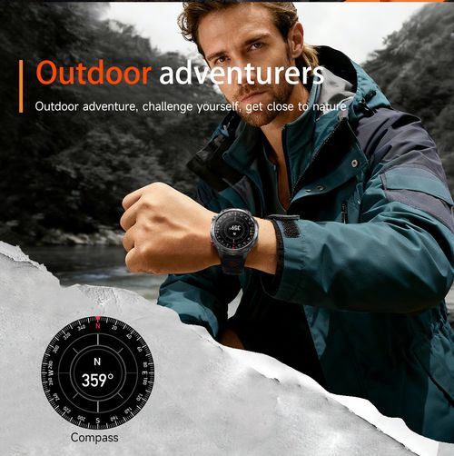 🎉🎉HT45 Smartwatch: Bluetooth Calling, Heart Rate Monitoring, Step Counting, Sleep Tracking, Compass, Activity Tracking, Outdoor-Ready, and Waterproof👉
