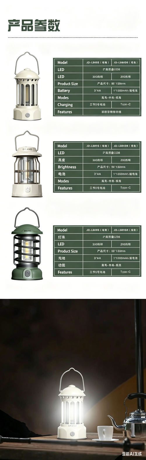 New Outdoor Camping Light, Ambiance Tent Light, Retro Handheld Lantern