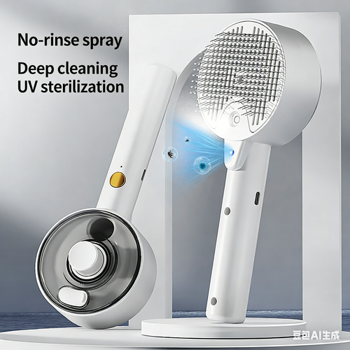 Pet Dog and Cat Spray Massage Comb One-Touch Hair Removal and Grooming Tool UV Sterilization and Mite Removal