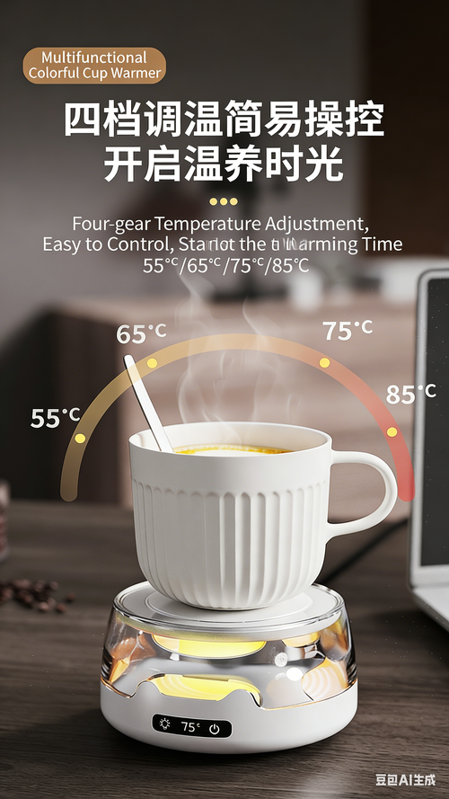 Fourth-Generation Smart Heating Coaster Home Use Constant Temperature Coaster Office Coffee Warmer Ambient Lighting