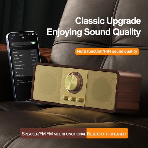 🔥Wooden ABS Stereo Radio with Retro Bluetooth