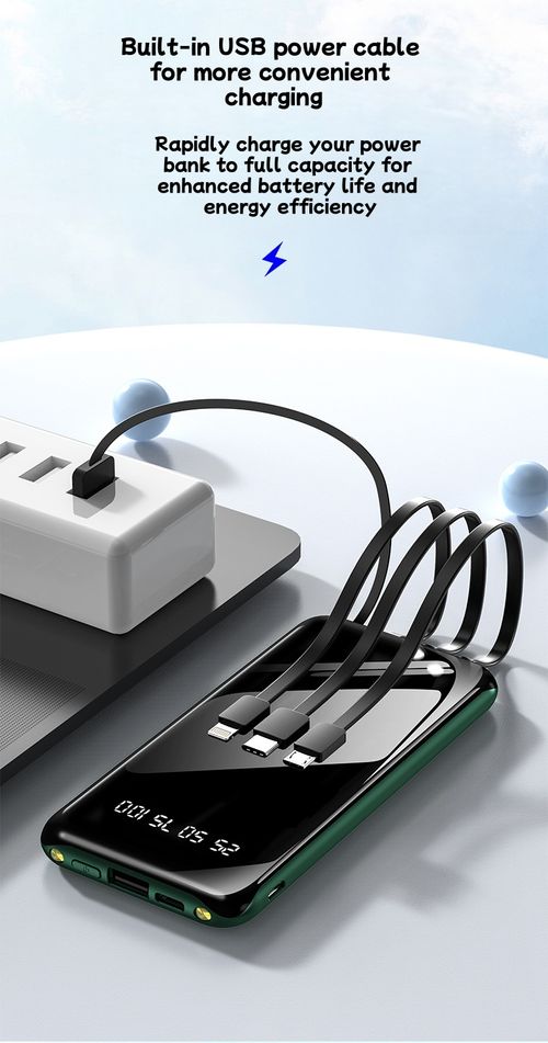 Hot-selling Ultra-Thin Wired Power Bank 20000mAh Fast Charging Universal Portable Power Bank