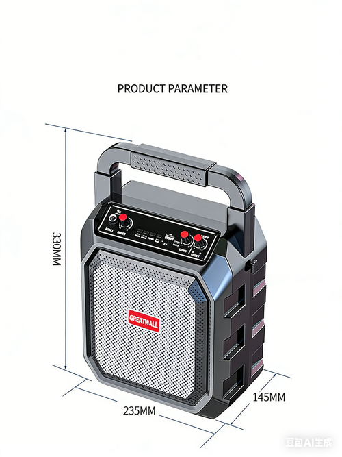 Portable Outdoor Bluetooth Speaker with High Volume for Home Karaoke, Built-in Subwoofer