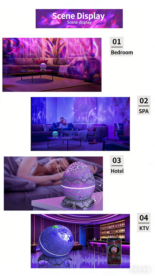 Dinosaur Egg Starry Sky Lamp Milky Way Nebula Aurora Projection Light Bluetooth Music Starry Night Aurora Night Light