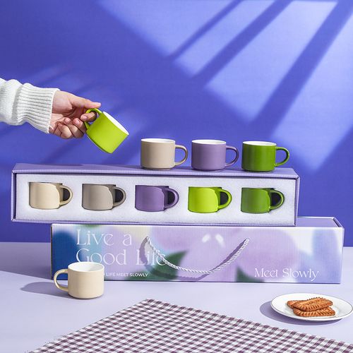 Coffee Cup Set Gift Set: Stylish Ceramic Water Cups