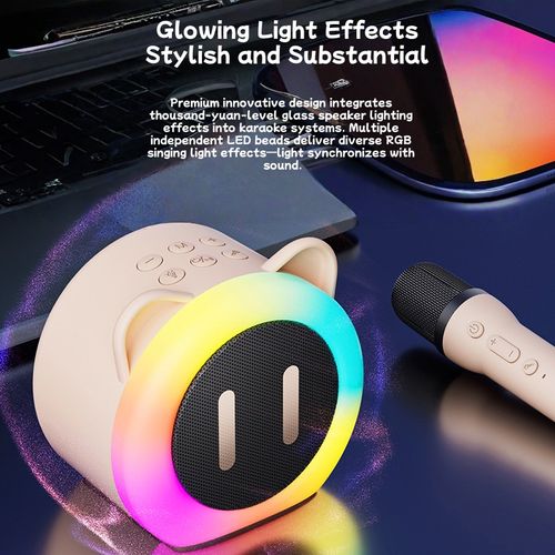 Trendy Kids' Karaoke Microphone Speaker Home Audio Microphone Wireless Bluetooth All-in-One Speaker Family KTV Entertainment Wonder