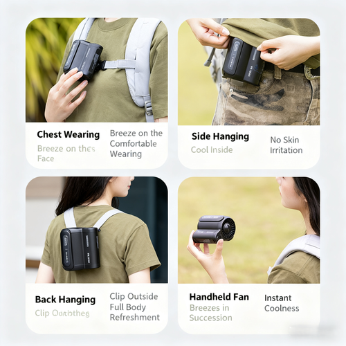 New Portable Mini Blade-Free Waist-Hanging Electric Fan