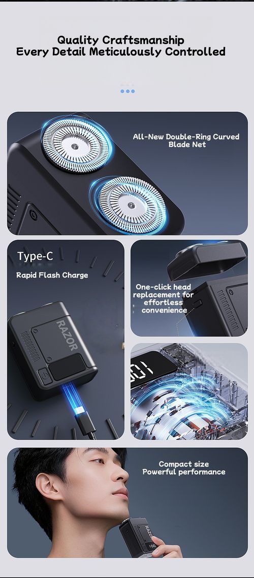 New Compact Electric Shaver: A Powerhouse That Leaves No Stubble Men's Electric Shaver for Travel and Shaving on the Go Fully Waterproof Design