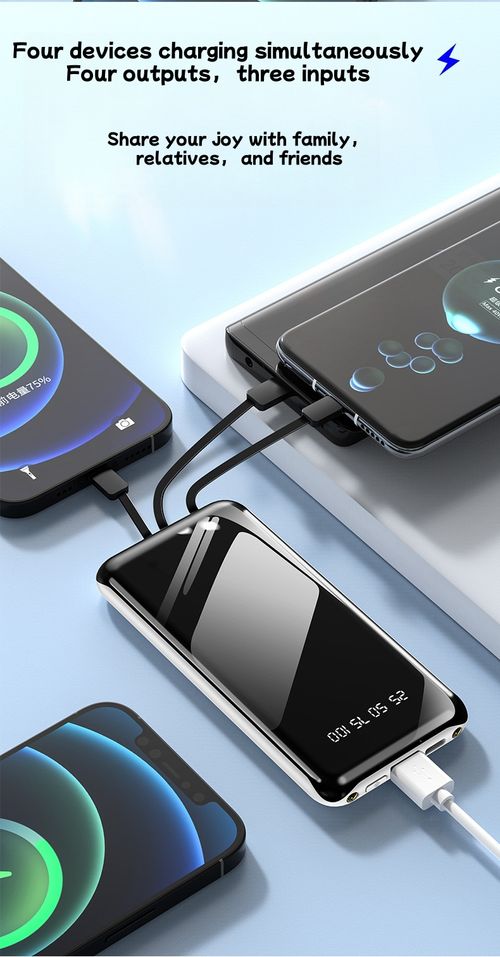 Hot-selling Ultra-Thin Wired Power Bank 20000mAh Fast Charging Universal Portable Power Bank