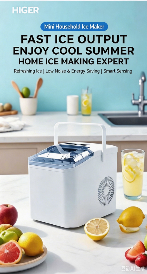 Portable Ice Maker, Automatic Fast Ice Machine with Self-Cleaning Function, Home & Commercial