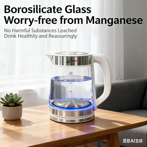2.2L Insulated Electric Kettle 304 Stainless Steel Boiling Kettle High Borosilicate Glass Water Kettle