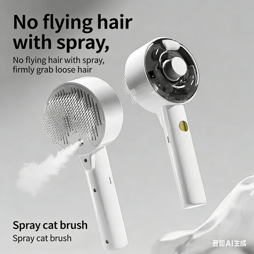 Pet Dog and Cat Spray Massage Comb One-Touch Hair Removal and Grooming Tool UV Sterilization and Mite Removal