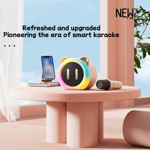 Trendy Kids' Karaoke Microphone Speaker Home Audio Microphone Wireless Bluetooth All-in-One Speaker Family KTV Entertainment Wonder