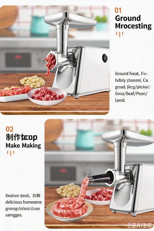 Multifunctional Electric Meat Grinder & Sausage Stuffer for Home Use, Minces Chili, Garlic & Vegetables