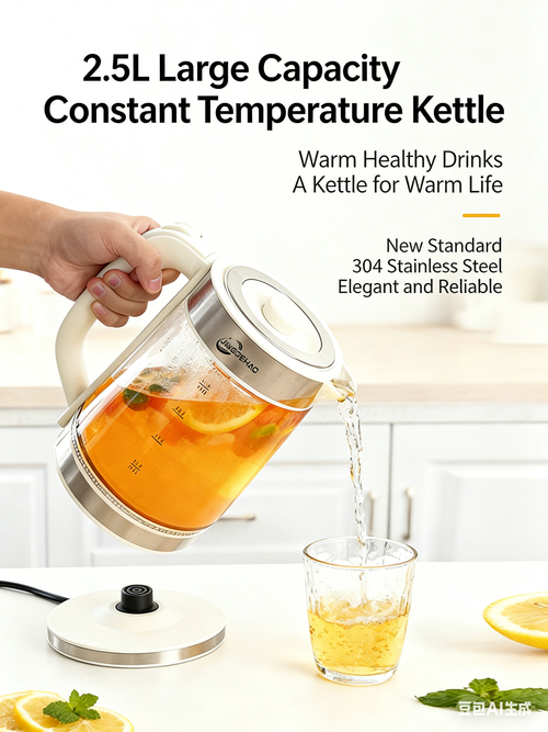 2.2L Insulated Electric Kettle 304 Stainless Steel Boiling Kettle High Borosilicate Glass Water Kettle