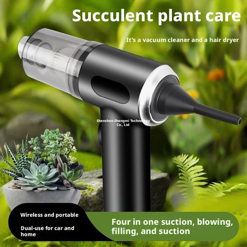 Wireless Car Vacuum Cleaner with Suction and Blowing Functions, Compact USB-Rechargeable Model