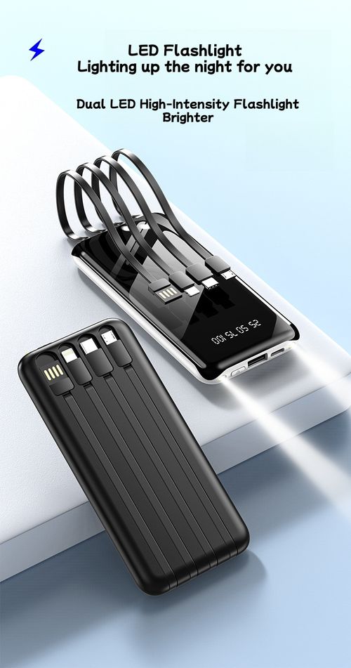 Hot-selling Ultra-Thin Wired Power Bank 20000mAh Fast Charging Universal Portable Power Bank